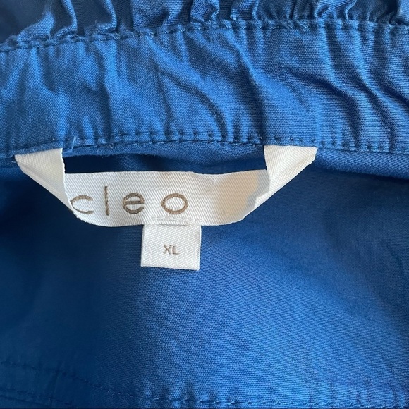 Cleo blue ruffle full front canvas  jacket coat spring summer fall - Picture 7 of 13